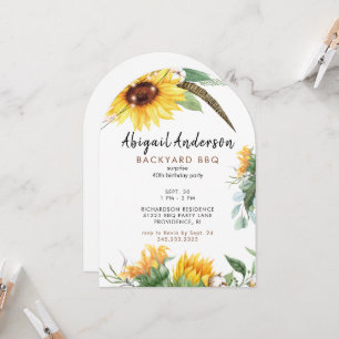 Invitation Boho Lights Jardin barbecue fête d'anniversaire