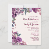 Invitation Boho Lilac Plum violet Mariage de couple floral (Devant)