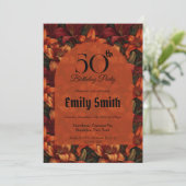 Invitation Boho Lilies Luxe Anniversaire Milestone (Debout devant)