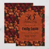Invitation Boho Lilies Luxe Anniversaire Milestone (Devant / Derrière)