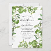 Invitation Boho Limes Aquarelle Blanc Floral Bridal Brunch (Devant)