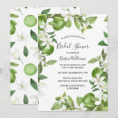 Invitation Boho Limes Aquarelle Fête des mariées florale (Devant / Derrière)