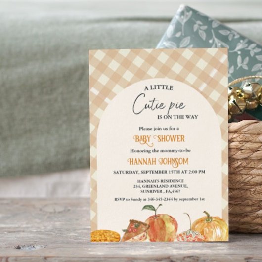 Invitation Boho Little Cutie Pie Thanksgiving Baby shower