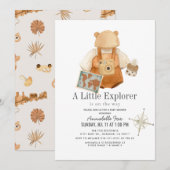 Invitation Boho Little Explorer Baby shower non sexiste dans (Devant / Derrière)