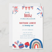 Invitation Boho Little Firecracker 4 juillet Anniversaire (Devant)