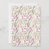 Invitation Boho Little Fleur sauvage Purple Lavender Baby sho (Dos)