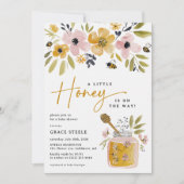 Invitation Boho Little Honey Bee Baby Shower (Devant)