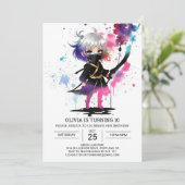 Invitation Boho Little Ninja fille anniversaire (Debout devant)