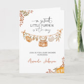 Invitation Boho Little Pumpkin arrive Bébé Fête Prénatale d'A (Devant)