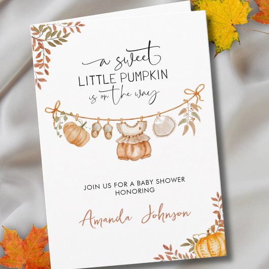 Invitation Boho Little Pumpkin arrive Bébé Fête Prénatale d'A