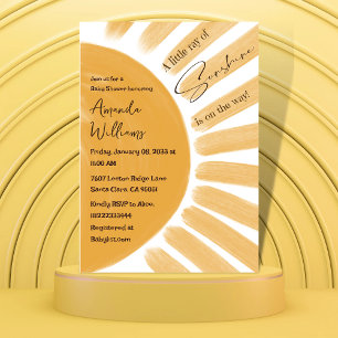 Invitation Boho Little Ray Baby shower jaune soleil