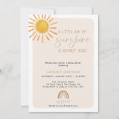 Invitation Boho Little Ray de Sunshine Baby shower arc-en-cie (Devant)