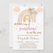 Invitation Boho Little Ray de Sunshine Baby shower arc-en-cie (Devant)