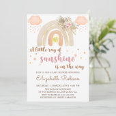 Invitation Boho Little Ray de Sunshine Baby shower arc-en-cie (Debout devant)