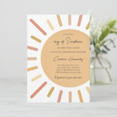 Invitation Boho Little Ray Of Sunshine Baby shower (Debout devant)