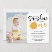 Invitation Boho Little Ray Of Sunshine Première Anniversaire  (Devant)