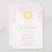 Invitation Boho Little Sunshine Baby shower or rose (Devant)
