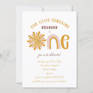 Invitation Boho Little Sunshine Premier anniversaire