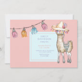Invitation Boho Llama Fille fête d'anniversaire (Devant)