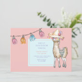 Invitation Boho Llama Fille fête d'anniversaire (Debout devant)