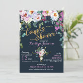 Invitation Boho Longhorn Cow Crâne Floral Fête de l'mariée (Debout devant)