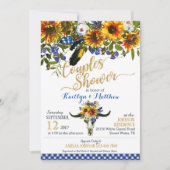 Invitation Boho Longhorn Crâne de vache Fête des mariées flor (Devant)