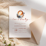 Invitation Boho Love Brûle Du Café Fête des mariées<br><div class="desc">Calligraphie élégante "L'amour brasse" douche nuptiale minimaliste invitation à la conception de café.</div>