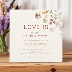 Invitation Boho Love est dans Bloom Fleur sauvage Fête des ma