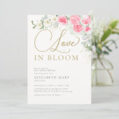 Invitation Boho Love in Bloom Rose Orchid Chic Fête des marié (Debout devant)