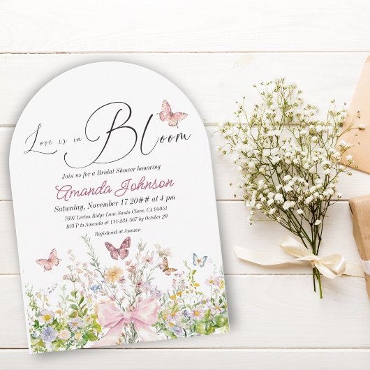 Invitation Boho Love in Boom Fleur sauvage Bow Fête des marié