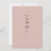 Invitation Boho Lune Rose Phases Moderne Mariage Minimaliste (Dos)