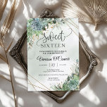 Invitation Boho lush succulents fleurs eucalyptus cadre or<br><div class="desc">Un design boho vraiment époustouflant qui a captivé toutes les célébrations et événements de ces dernières années, à savoir un bouquet somptueux - un mélange de succulents et de verdure eucalyptus, élégamment tissé autour d'un cadre géométrique en faux or. Vous pouvez être sûr qu'avec ce design pour votre papeterie pour...</div>