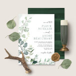 Invitation Boho luxuriant Botanique Verdure Eucalyptus Mariag<br><div class="desc">Ce design élégant est doté d'une douce verdure d'aquarelle et d'une typographie moderne. Personnalisez l'invitation avec vos détails et si vous voulez réorganiser le style et le placement du texte,  veuillez appuyer sur le bouton "Cliquez pour customiser plus loin".</div>