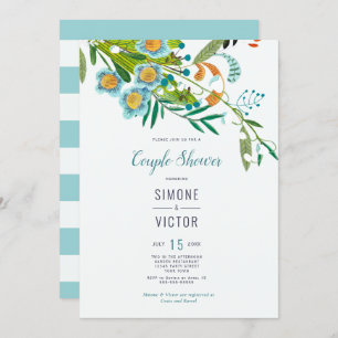 Invitation Boho Lys Floral moderne de Valley Couples Douche