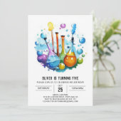 Invitation Boho Mad Scientifique Découverte Anniversaire (Debout devant)