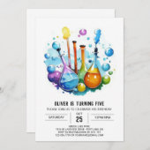Invitation Boho Mad Scientifique Découverte Anniversaire (Devant / Derrière)