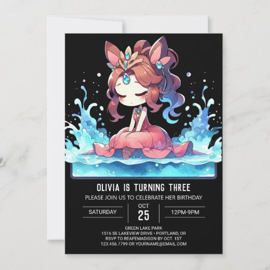 Invitation Boho Magical Princess Anniversaire (Devant)