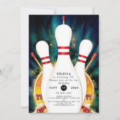 Invitation Boho Magique Bowling Anniversaire (Devant)