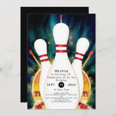 Invitation Boho Magique Bowling Anniversaire (Devant / Derrière)