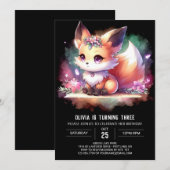 Invitation Boho Majestic Fox Anniversaire numérique (Devant / Derrière)