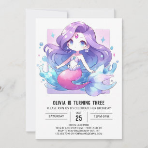 Invitation Boho Majestic Mermaid Anniversaire