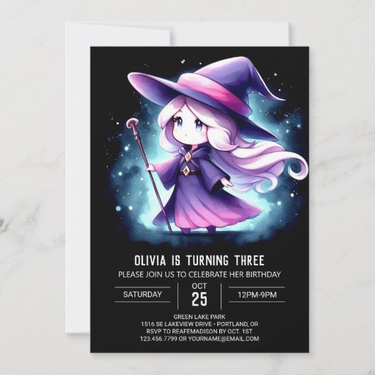 Invitation Boho Majestic Wizard Anniversaire (Devant)
