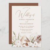 Invitation Boho Mariage : Belle florale toutes saisons (Devant / Derrière)