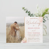 Invitation Boho Mariage Bohemian Pampas Grass Couple Photo (Debout devant)