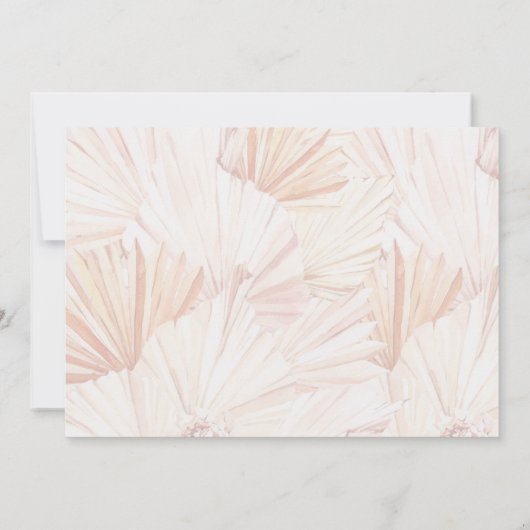 Invitation Boho Mariage Bohemian Pampas Grass Couple Photo (Dos)