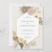 Invitation Boho Mariage Pampas Grass Orchid Palm Mariage (Devant)