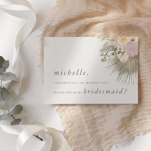 Invitation Boho Mariage Pampas Grass Orchid Palm Protea