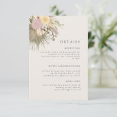 Invitation Boho Mariage Pampas Grass Palm Info (Debout devant)