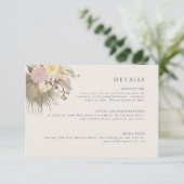 Invitation Boho Mariage Pampas Grass Palm Info (Debout devant)
