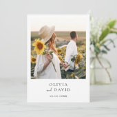 Invitation Boho Mariage photo minimaliste moderne (Debout devant)